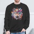 Cute Wolf Party Birthday Themed Festive Wolves Lover Themed Sweatshirt Gifts for Old Men