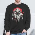 Cyber Wolf-Saga Bei Sonnenuntergang Sweatshirt Geschenke für alte Männer