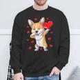 Dabbing Corgi Valentines Day Heart Boys Dog Lovers Love Sweatshirt Gifts for Old Men