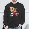 Dabbing Unicorn Venezuela Football Venezuelan Flag Soccer Sweatshirt Gifts for Old Men