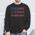 Dad In Binary Code Father's Day Usa Flag 4Th Of July Sweatshirt Gifts for Old Men