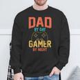Dad By Day Gamer By Night Video Gamer Dad Fathers Day Sweatshirt Gifts for Old Men