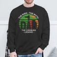Dad The Man The Myth The Zambian Legend Zambia Vintage Flag Sweatshirt Gifts for Old Men