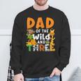 Dad Of The Wild And 3 Three Jungle Zoo Theme Birthday Safari Sweatshirt Gifts for Old Men