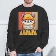 Damen Alpapaatertag Papa Alpaka Retrointageatertag Lustiger Mit-Ausschnitt Sweatshirt Geschenke für alte Männer