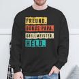 Damen Grillmeister Grillen Bonus Papa Mit-Ausschnitt Sweatshirt Geschenke für alte Männer