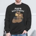 Damen Papa Der Starkeater Familie Bär Papabear Papa Mit-Ausschnitt Sweatshirt Geschenke für alte Männer