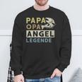 Damen Papa Opa Angel Legende Geschenk Zumatertag Für Angler Mit-Ausschnitt Sweatshirt Geschenke für alte Männer