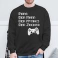 Damen Papa Zockerater Gamer Geburtstag Spruch Lustig Geschenk Mit-Ausschnitt Sweatshirt Geschenke für alte Männer