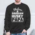 Damen Stolzer Siberian Husky Papa Mit-Ausschnitt Sweatshirt Geschenke für alte Männer