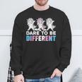 Dare To Be Different Dabbing Unicorn Transgender Lgbt Pride Sweatshirt Gifts for Old Men