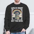 Das Leben Ist Kurz Aber Das Buch Bücher Lesen Sweatshirt Geschenke für alte Männer