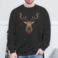 Deer Antlers Hunter Hiking Deer Motif Deer Sweatshirt Geschenke für alte Männer