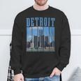 Detroit Skyline 313 Michigan Vintage Pride Sweatshirt Gifts for Old Men