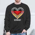 Deutsch Banner Fan Deutschland Flagge Herz Sweatshirt Geschenke für alte Männer