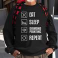 Diamond Painting Eat Sleep Repeat Hobby Pictures Tools 5D Sweatshirt Gifts for Old Men