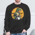 Dinosaurier Schlagzeuger Sweatshirt, Lustiges T-Rex Musik Motiv Geschenke für alte Männer