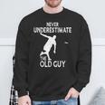 Disc Golf Never Underestimate The Old Guy Frolf Tree Golfing Sweatshirt Gifts for Old Men