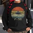 Distressed F-35 Fighter Jet Military Airplane Sweatshirt Gifts for Old Men
