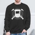 Distressed Welder Mask Graphic Sweatshirt Gifts for Old Men