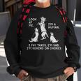 Dog Mocks Humans Look At Me I'm A Human Sweatshirt Gifts for Old Men