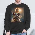 Dog Taking A Selfie With Solar 2024 Eclipse Wearing Glasses Sweatshirt Gifts for Old Men