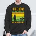 I Like Dogs And Weed And Maybe 3 People Vintage Stoner Sweatshirt Gifts for Old Men