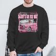 Dont Worry Daddys On His Way Trump In Pink Car 2024 Sweatshirt Gifts for Old Men