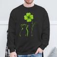 Du Bist Mein Glücksbringer Cat Clover St Patrick Black Sweatshirt Geschenke für alte Männer