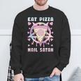 Eat Pizza Hail Satan Occult Satanic Sweatshirt Geschenke für alte Männer