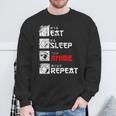 Eat Sleep Anime Repeat Manga Japan Kanji Weeb Vintage Anime Sweatshirt Gifts for Old Men