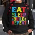 Eat Sleep Build Repeat Building Master Builder Blocks Bricks Sweatshirt Gifts for Old Men