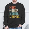 Eat Sleep Chess Repeat Retro Vintage Chess Sweatshirt Gifts for Old Men