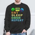 Eat Sleep Dash Repeat Video Game Geometry Video Gamer Sweatshirt Gifts for Old Men