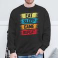Eat Sleep Game Repeat Gaming Sweatshirt Geschenke für alte Männer