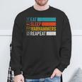 Eat Sleep Warhammers Repeat Gamer Retro Video Game Sweatshirt Geschenke für alte Männer