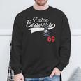 Eaton Beavers 69 Adult Humor Baseball Sweatshirt Gifts for Old Men