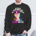 Einhorn & Spruch Was mit Menschen machen Schwarzes Sweatshirt Geschenke für alte Männer