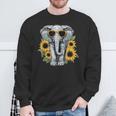 Elephant With Sunglasses And Sunflowers Sweatshirt Gifts for Old Men