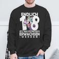 Endlich 18 Einhorn Sweatshirt - Humorvoller Aufdruck zum Erwachsenwerden Geschenke für alte Männer