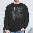 F Bomb Dad Tattoos Big Guns & Tight Buns Gun Sweatshirt Gifts for Old Men