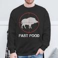 Fast Food Wildschweinjagd Lustige Tierwelt Jäger Papa Sweatshirt Geschenke für alte Männer