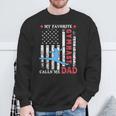 My Favorite Gymnast Calls Me Dad Usa Flag Father's Day Sweatshirt Gifts for Old Men