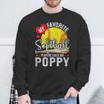My Favorite Softball Player Calls Me Poppy Softball Pride Sweatshirt Gifts for Old Men