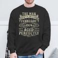 February 1974 Man Myth 50Th Birthday Vintage For Men Sweatshirt Gifts for Old Men