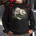 Fish Bones Skeleton Camo Us American Flag Camouflage Fishing Sweatshirt Gifts for Old Men