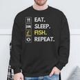 Fisher Eat Sleep Fish Repeat Fishing Fisherman Fish Sweatshirt Gifts for Old Men