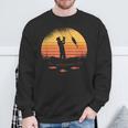 Fisherman Fisher Fishing Sunset Retro Vintage Sweatshirt Gifts for Old Men