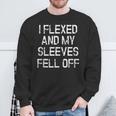 I Flexed And My Sleeves Fell Off Fun Sleeveless Gym Workout Sweatshirt Gifts for Old Men