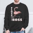 Floss Like A Boss Flamingo Flossing Bird Sweatshirt Gifts for Old Men